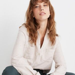 Madewell Sunday Flannel in Speckle sz S NWT